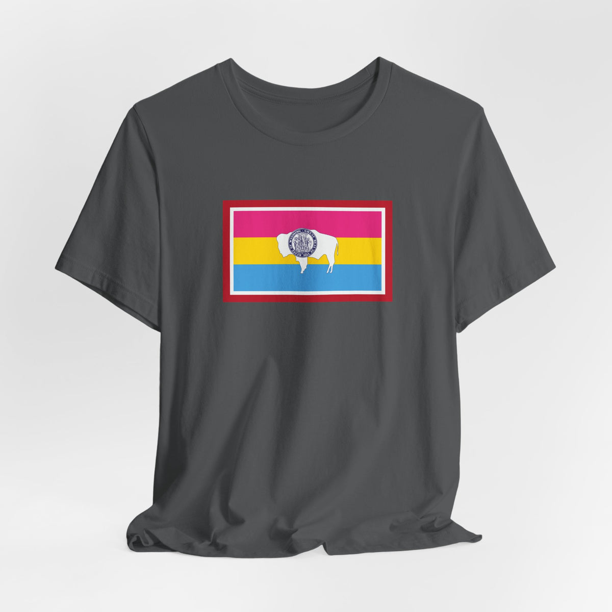 Wyoming Pansexual Pride Flag T-shirt, Several Color Options