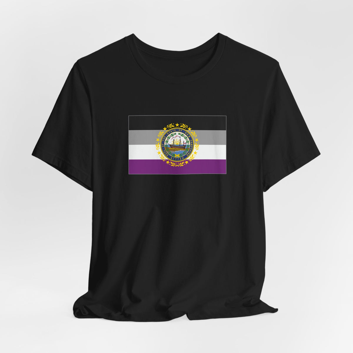 New Hampshire Asexual Pride Flag T-shirt, Several Color Options