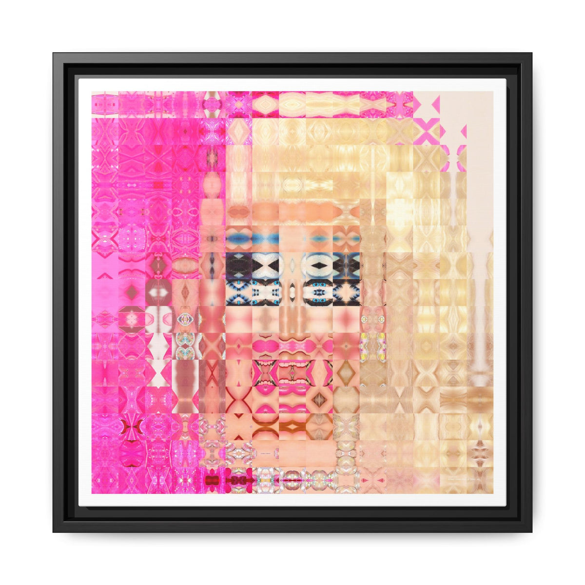 Iconic Living Doll of Drag Abstract Portrait Collage Art, Matte Canvas, Framed (Multi-color options)