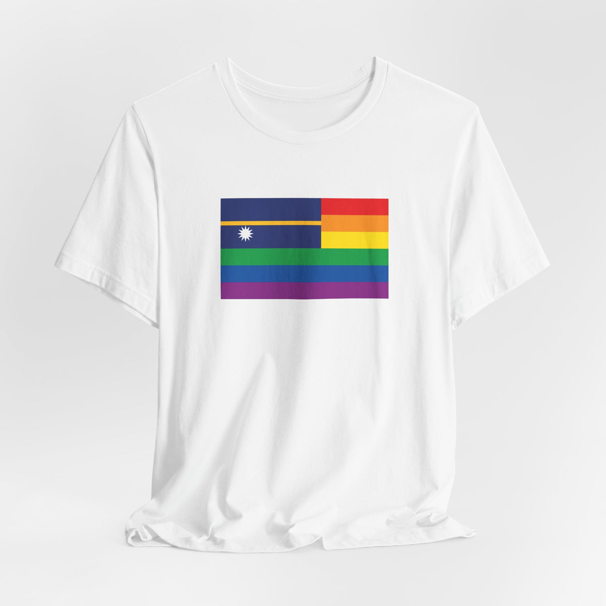 Nauru Rainbow Pride Flag T-shirt, Several Color Options