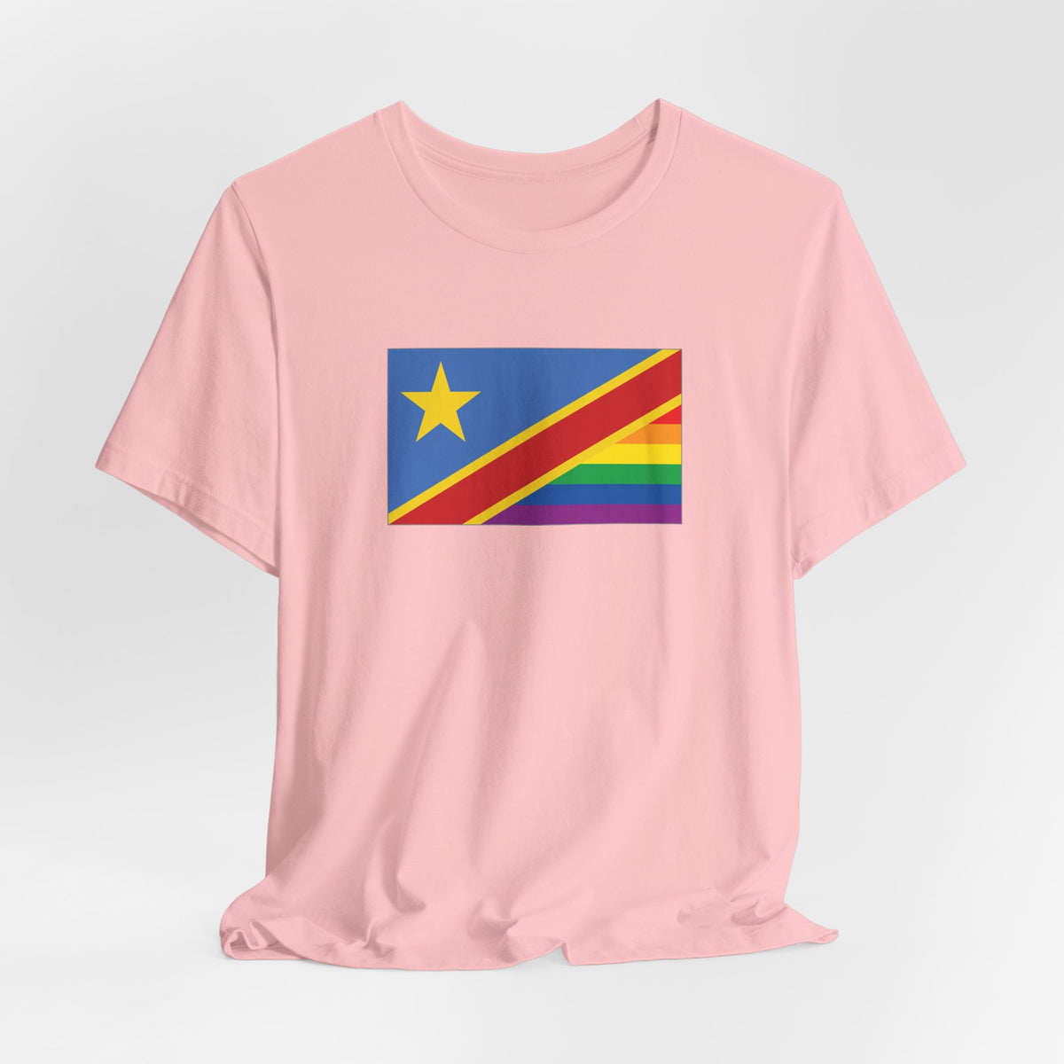 Democratic Republic of the Congo Rainbow Pride Flag T-shirt, Several Color Options
