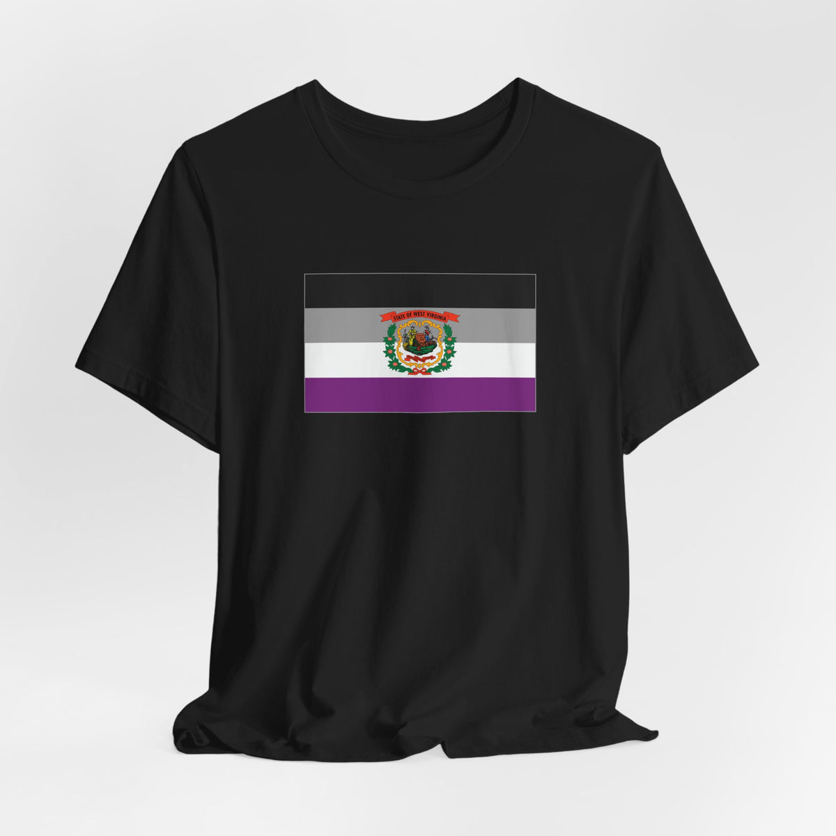 West Virginia Asexual Pride Flag T-shirt, Several Color Options