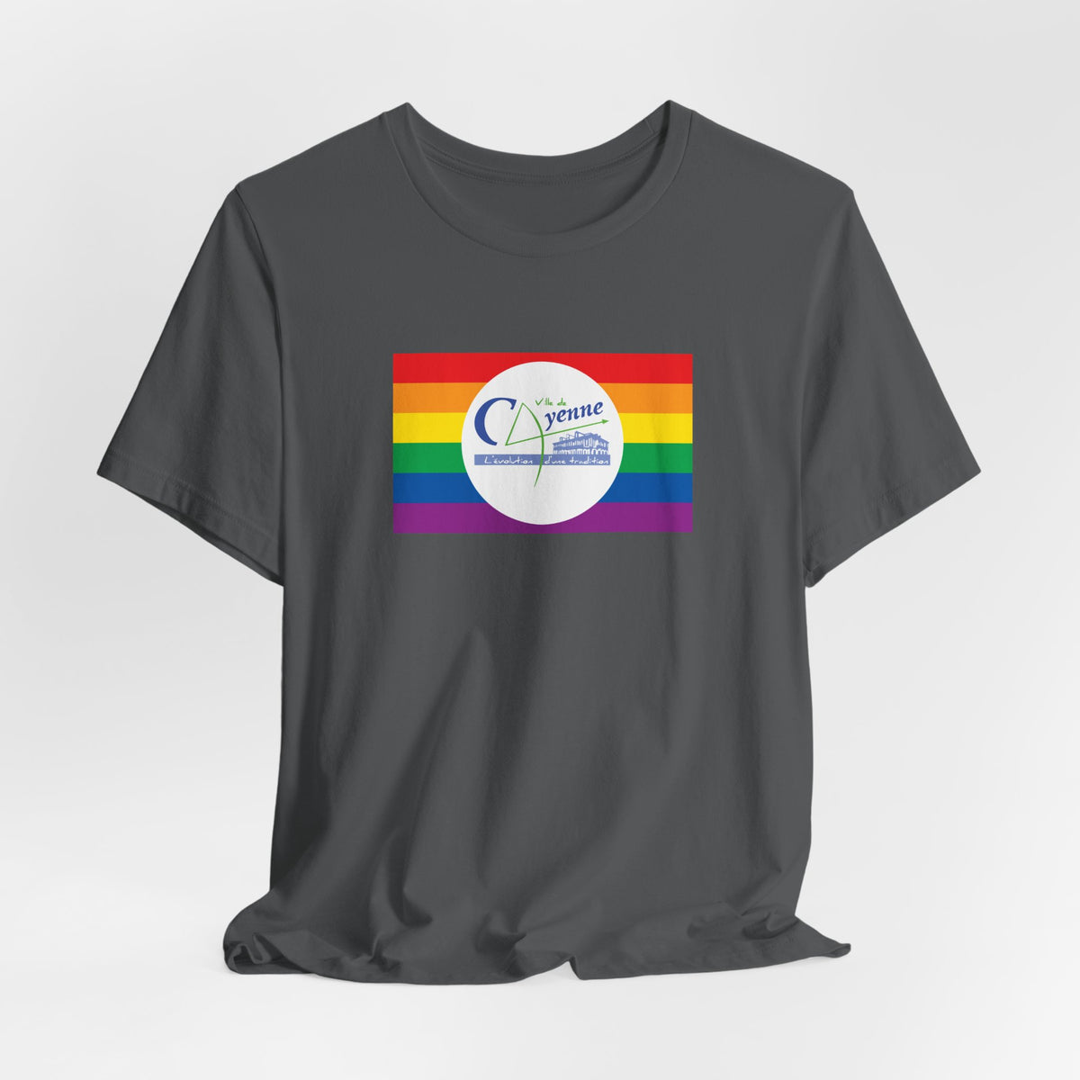 Cayenne, French Guiana Rainbow Pride Flag T-shirt, Several Color Options