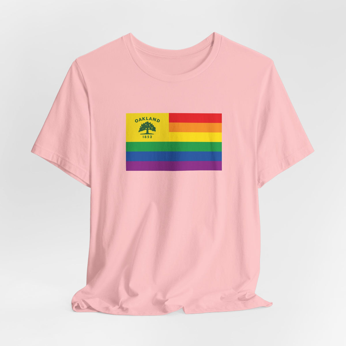 Oakland, California Rainbow Pride Flag T-shirt, Several Color Options