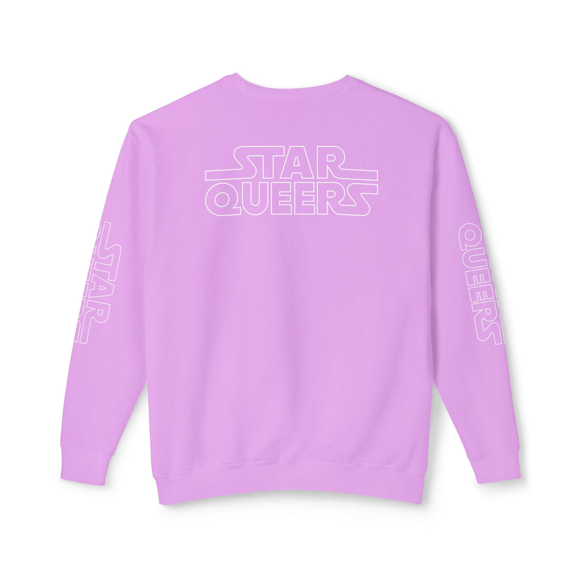 STAR QUEERS Graphic Universal Lightweight Crewneck Sweatshirt - Black and Neon Violet