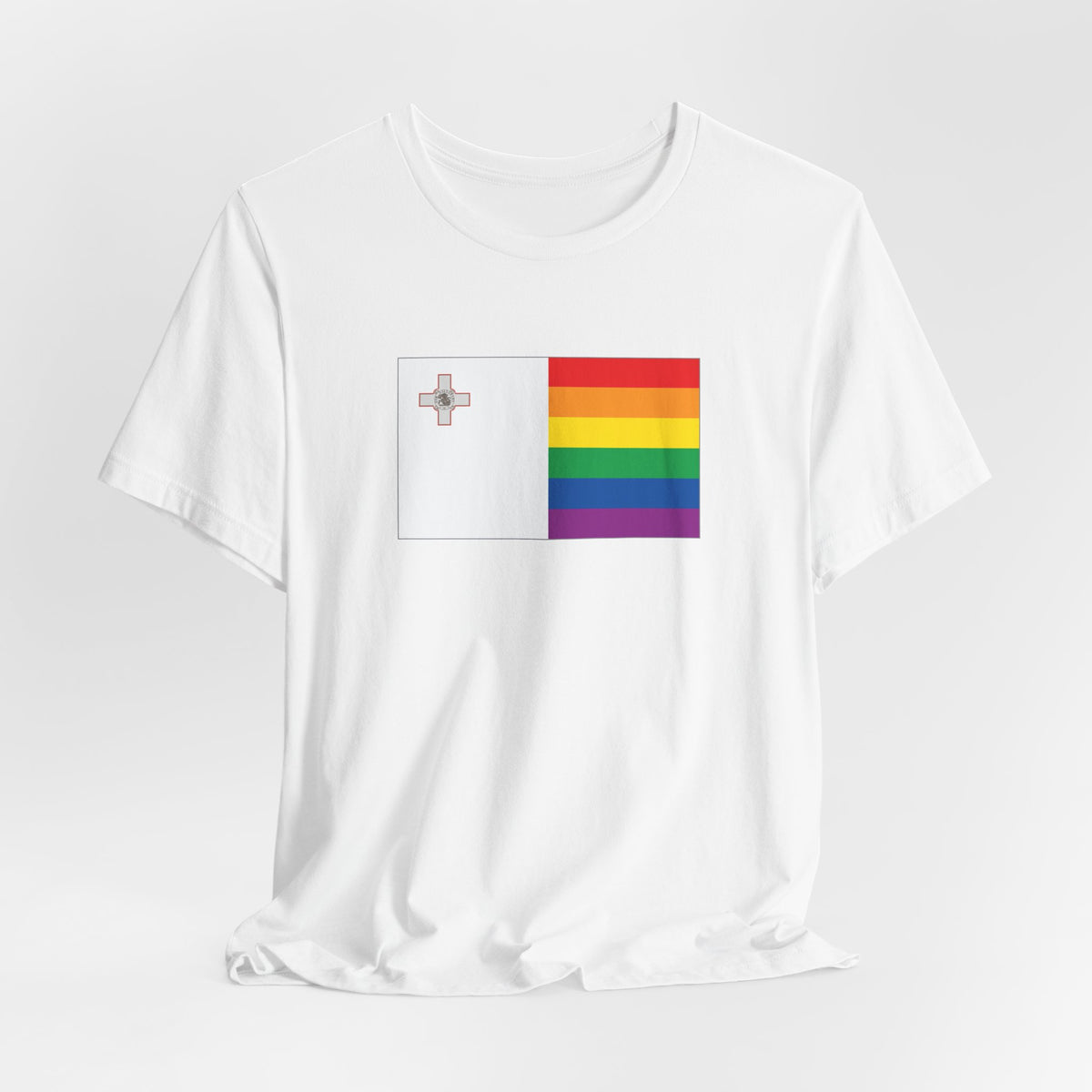 Malta Rainbow Pride Flag T-shirt, Several Color Options