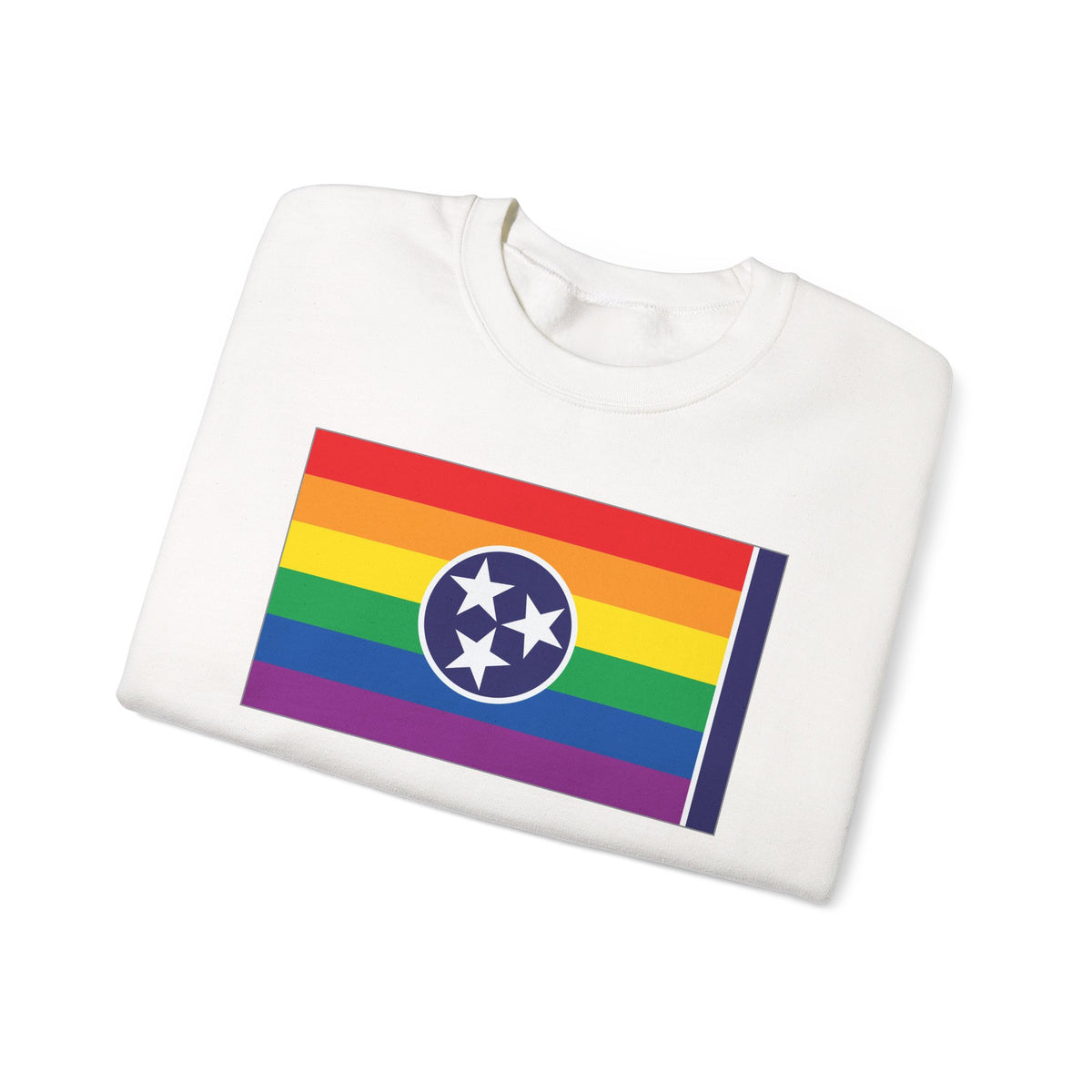 Tennessee Rainbow Pride Flag Unisex Crewneck Sweatshirt, White, Black or Light Pink