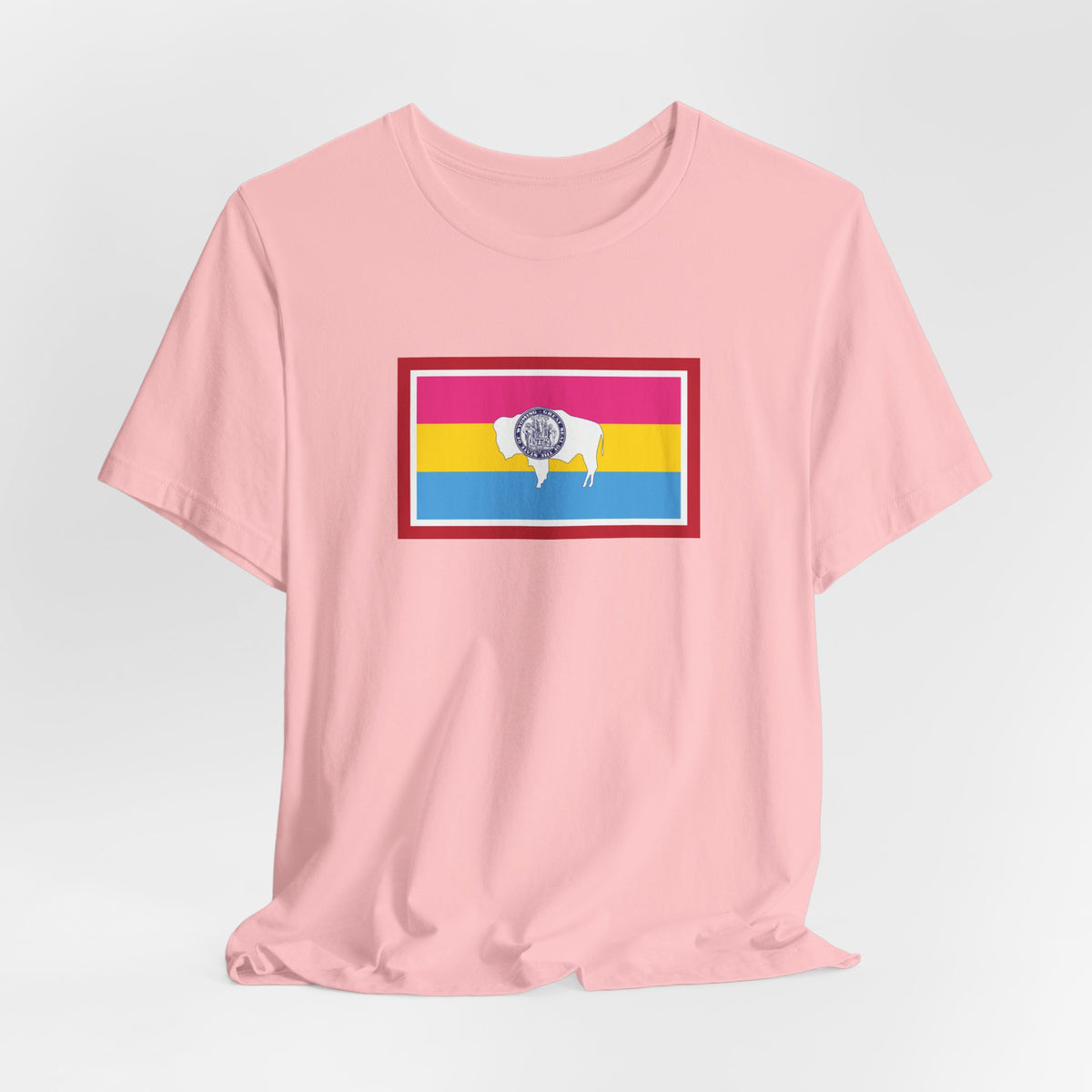 Wyoming Pansexual Pride Flag T-shirt, Several Color Options
