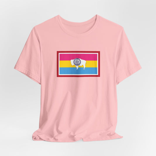 Wyoming Pansexual Pride Flag T-shirt, Several Color Options