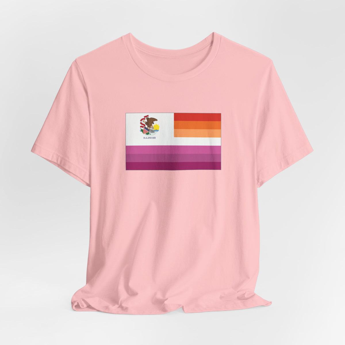 Illinois Lesbian Pride Flag T-shirt, Several Color Options