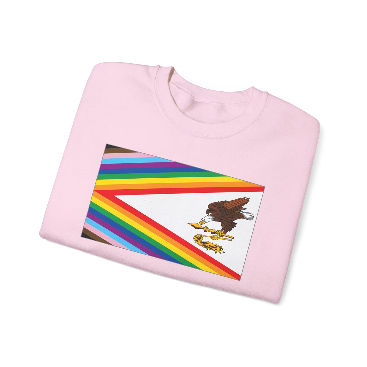 American Samoa Rainbow Pride Flag Unisex Crewneck Sweatshirt, White, Black or Light Pink