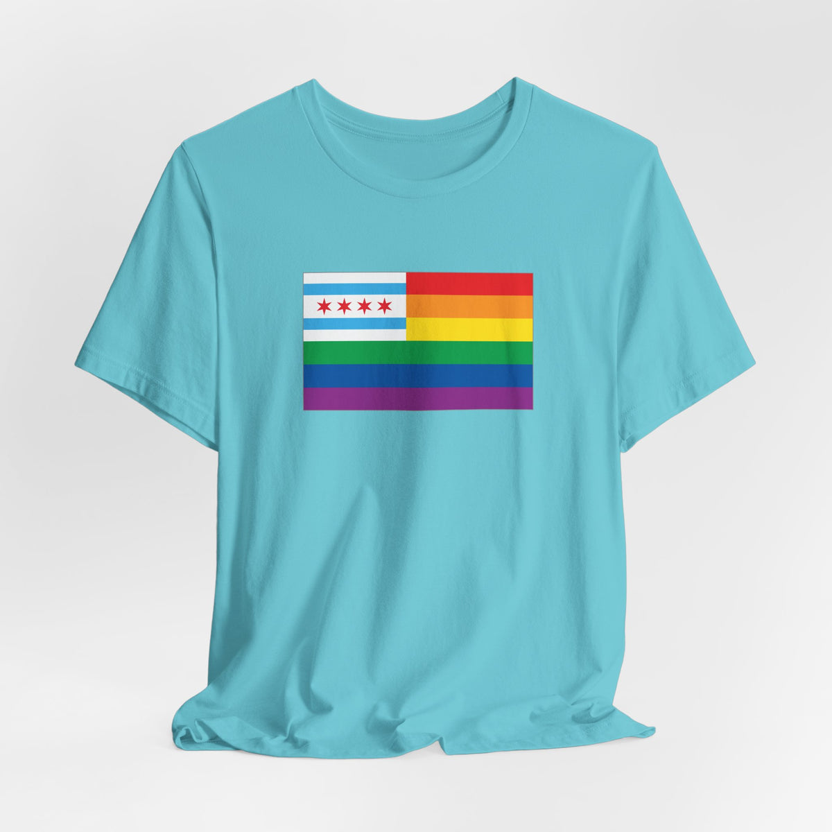 Chicago, Illinois Rainbow Pride Flag T-shirt, Several Color Options