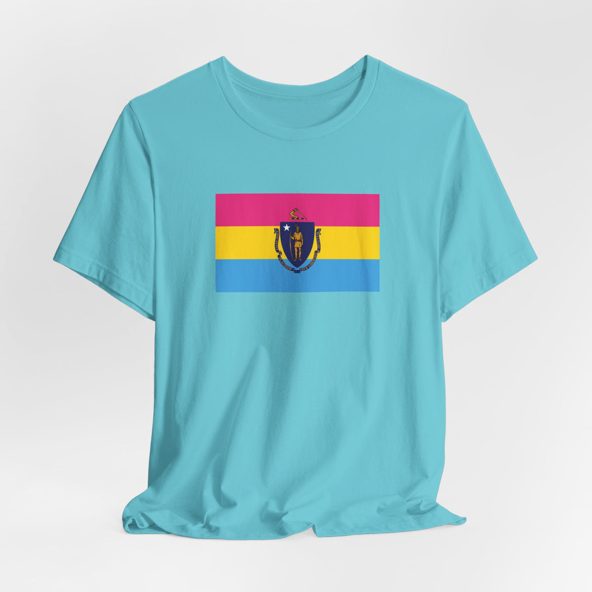 Massachusetts Pansexual Pride Flag T-shirt, Several Color Options