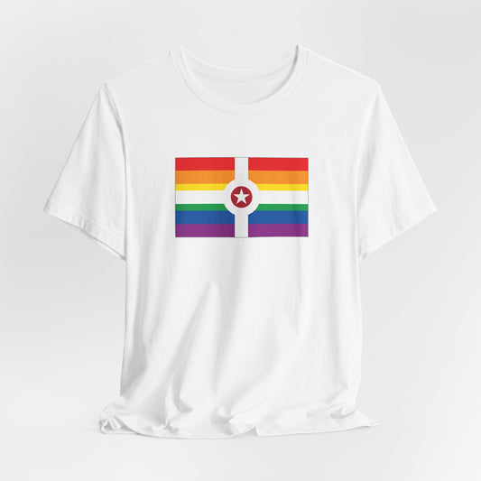 Indianapolis, Indiana Rainbow Pride Flag T-shirt, Several Color Options