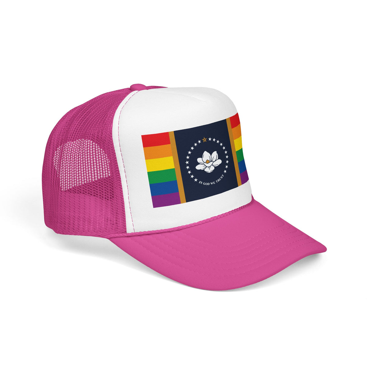 Mississippi Rainbow Pride Flag "UNITED" Printed Foam Trucker Hat, Several Color Options