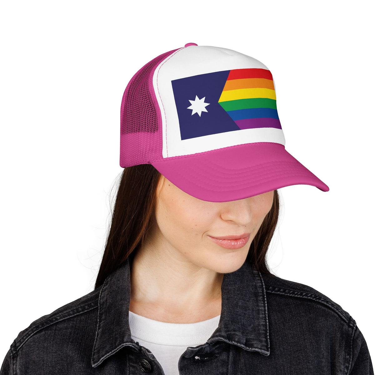 Minnesota Rainbow Pride Flag "UNITED" Printed Foam Trucker Hat, Several Color Options