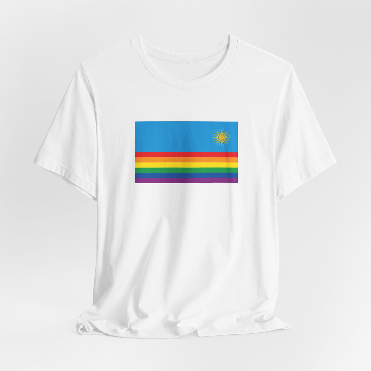 Rwanda Rainbow Pride Flag T-shirt, Several Color Options