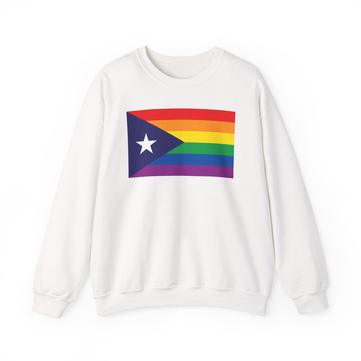 Puerto Rico Rainbow Pride Flag Unisex Crewneck Sweatshirt, White, Black or Light Pink