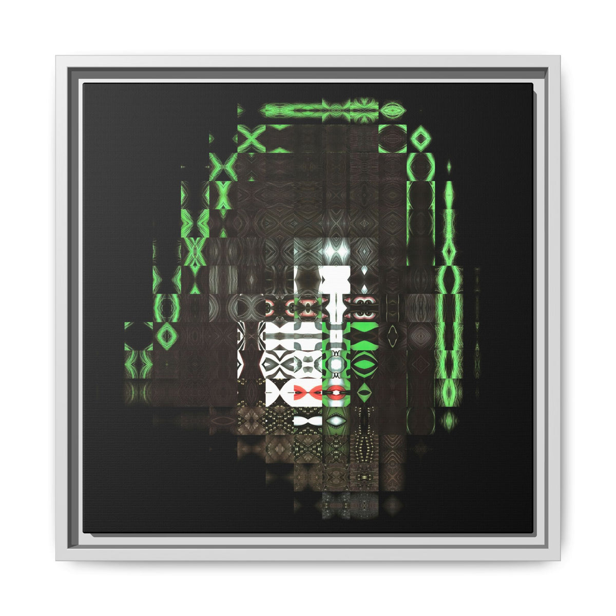 Knights In Satan's Service, Catman Abstract Portrait Collage Art, Matte Canvas, Framed (Multi-color options)