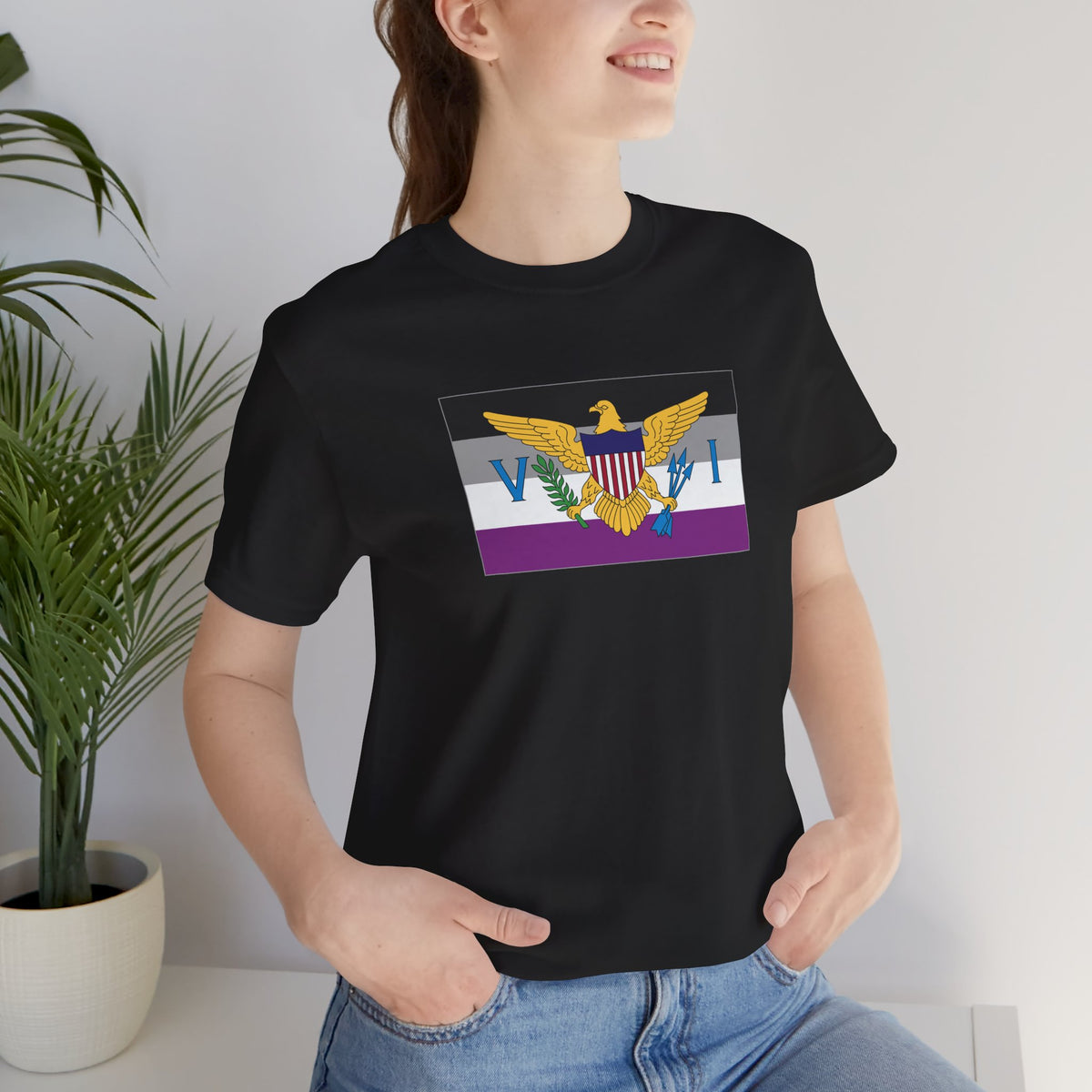 U.S. Virgin Islands Asexual Pride Flag T-shirt, Several Color Options