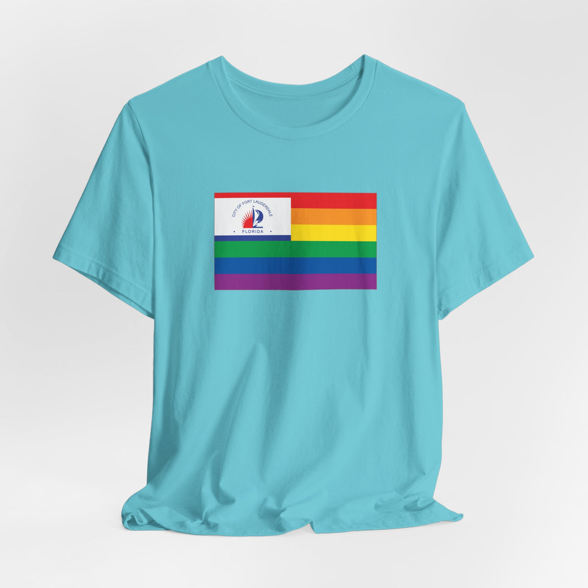 Fort Lauderdale, Florida Rainbow Pride Flag T-shirt, Several Color Options