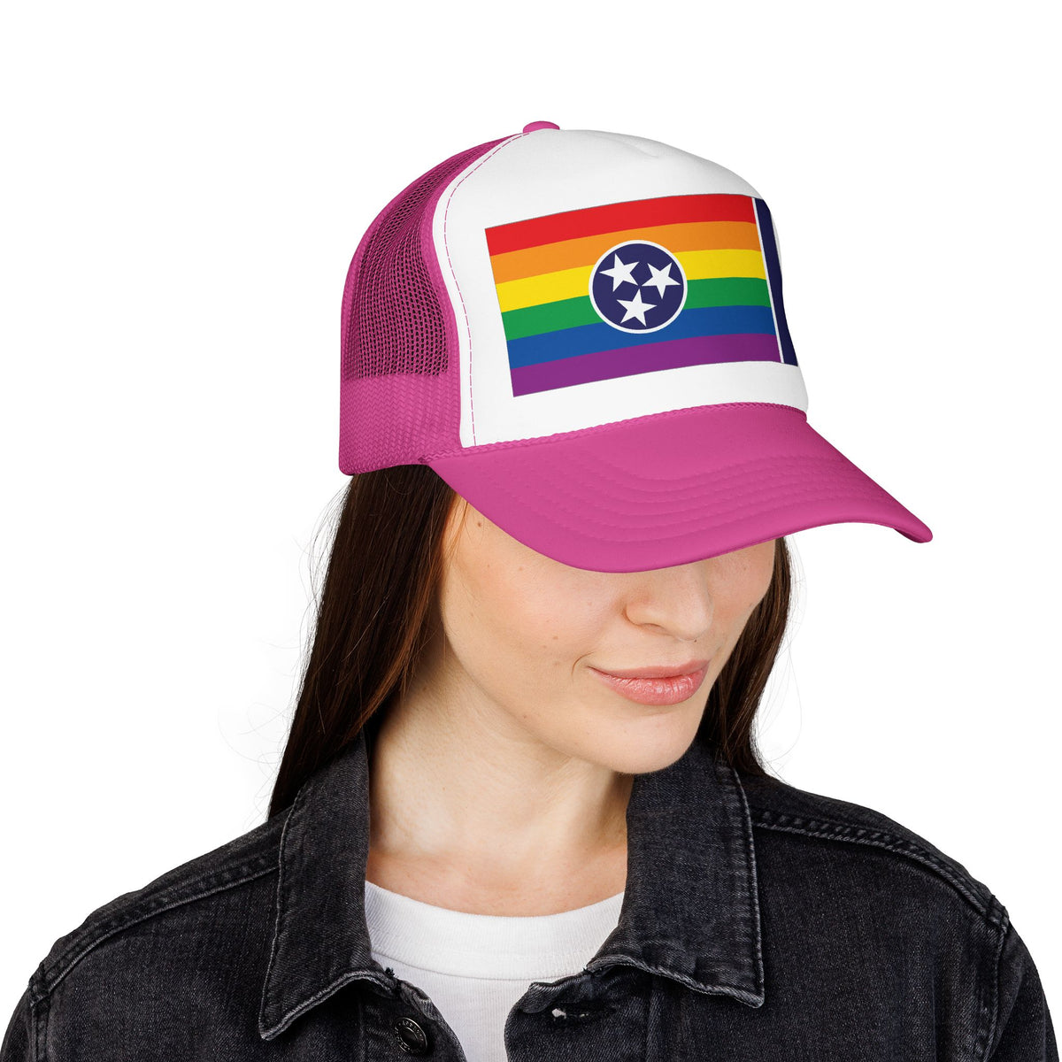 Tennessee Rainbow Pride Flag "UNITED" Printed Foam Trucker Hat, Several Color Options