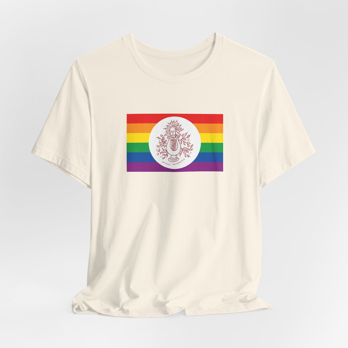 Mykonos, Greece Rainbow Pride Flag T-shirt, Several Color Options
