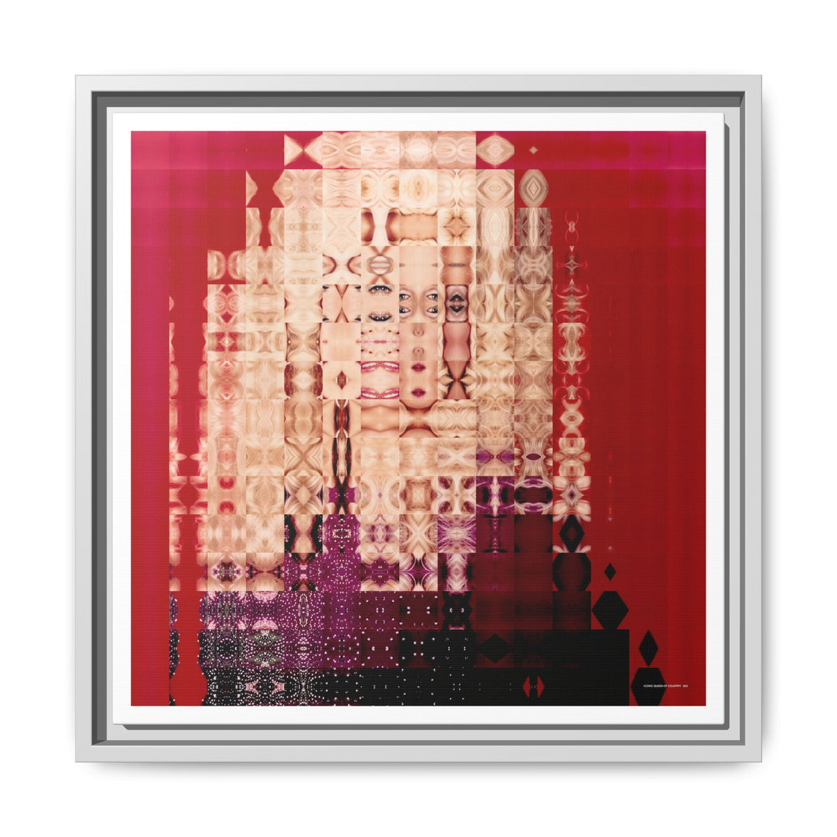 Iconic Queen of Country III, Dolly Abstract Portrait Collage Art, Matte Canvas, Framed (Multi-color options)