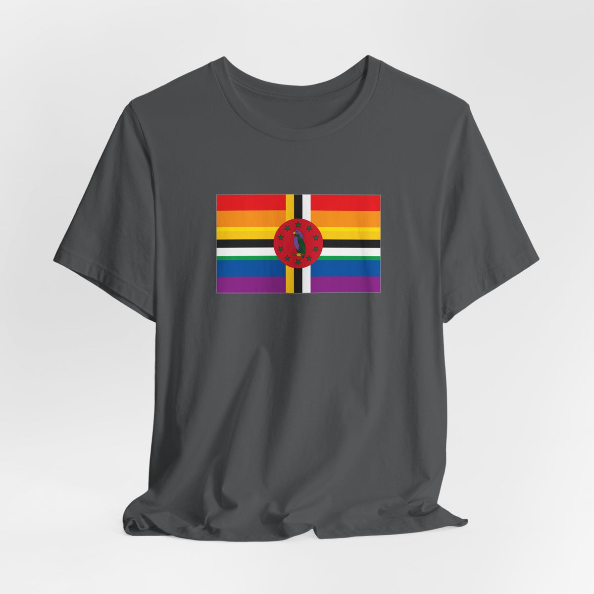 Dominica Rainbow Pride Flag T-shirt, Several Color Options