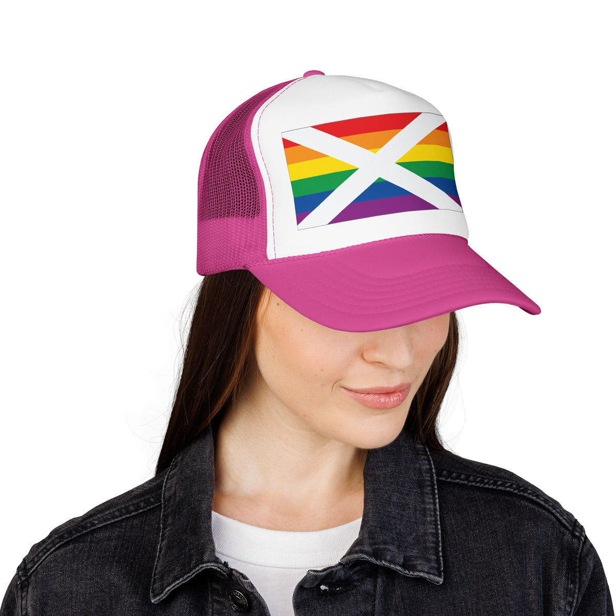 Alabama Rainbow Pride Flag "UNITED" Printed Foam Trucker Hat, Several Color Options