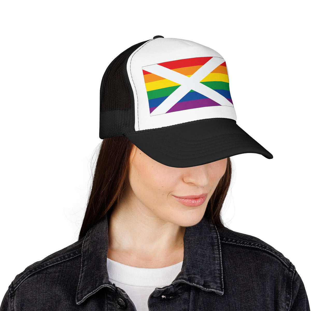 Alabama Rainbow Pride Flag "UNITED" Printed Foam Trucker Hat, Several Color Options