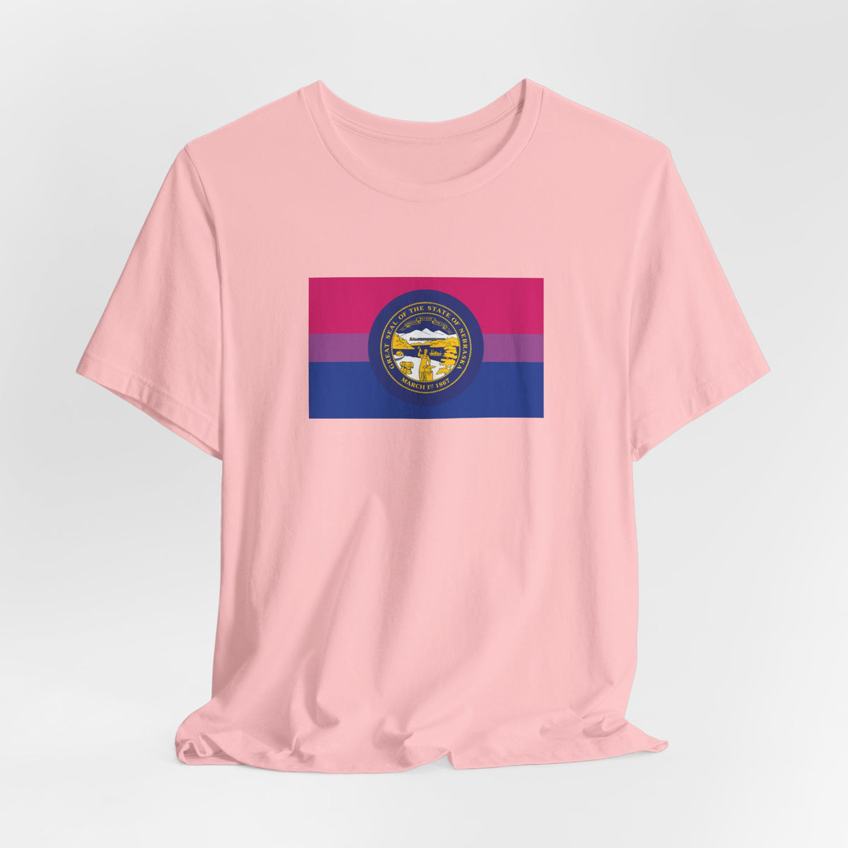 Nebraska Bisexual Pride Flag T-shirt, Several Color Options