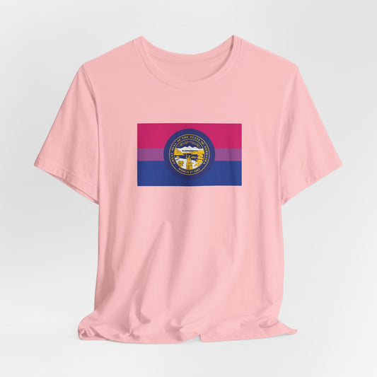 Nebraska Bisexual Pride Flag T-shirt, Several Color Options