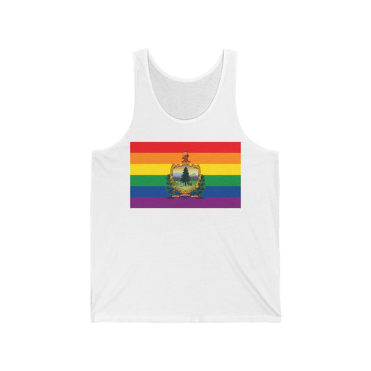 Vermont Rainbow Pride Flag Jersey Tank
