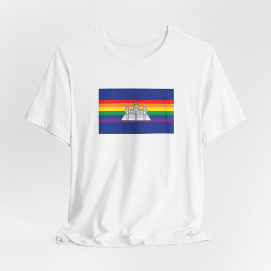 Cambodia Rainbow Pride Flag T-shirt, Several Color Options