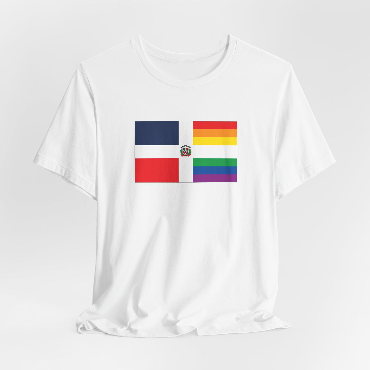 Dominican Republic Rainbow Pride Flag T-shirt, Several Color Options