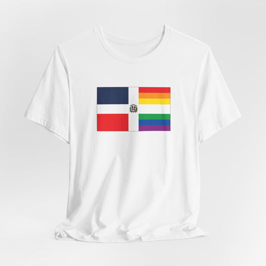 Dominican Republic Rainbow Pride Flag T-shirt, Several Color Options