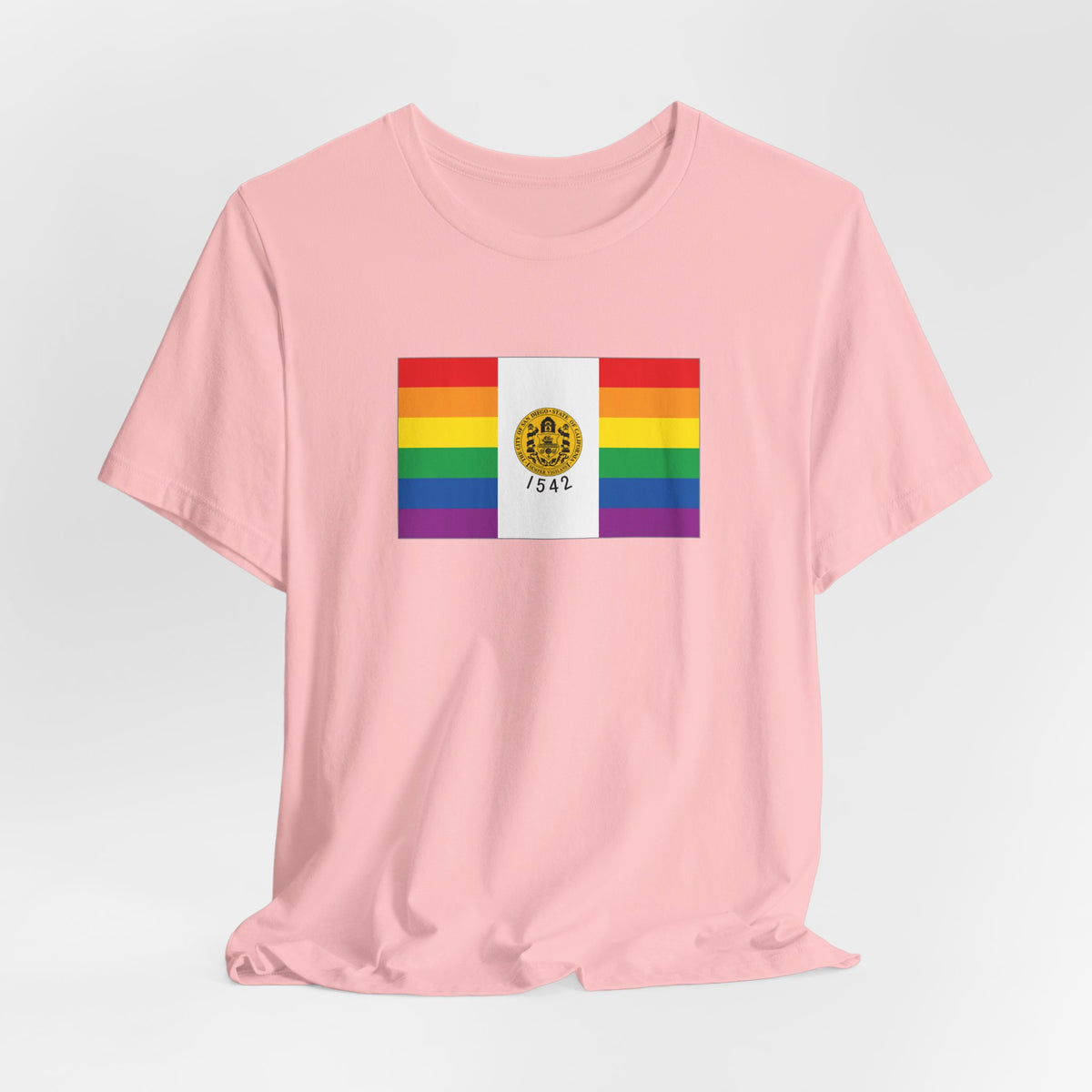 San Diego, California Rainbow Pride Flag T-shirt, Several Color Options