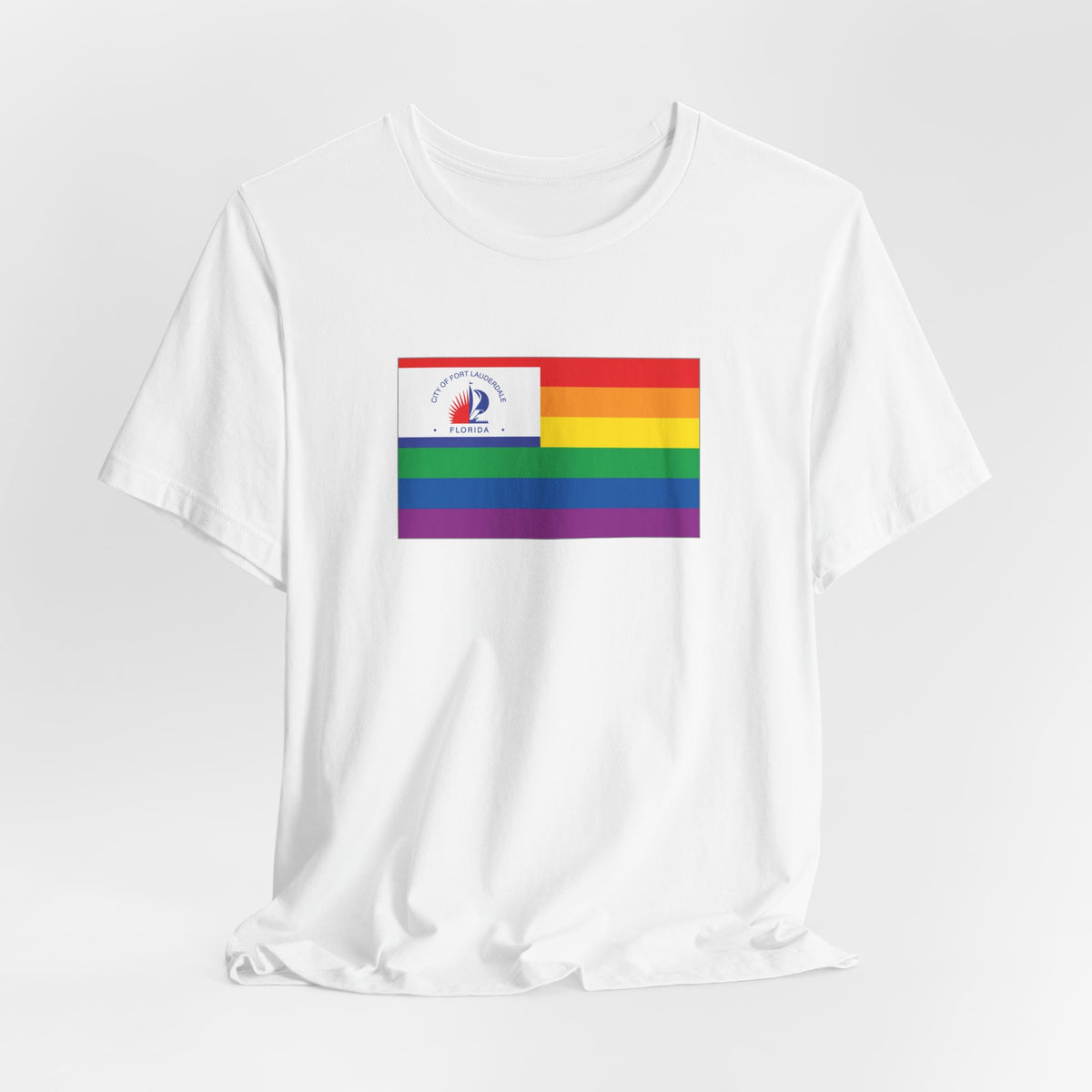 Fort Lauderdale, Florida Rainbow Pride Flag T-shirt, Several Color Options