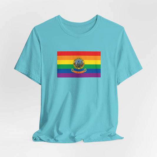 Idaho Rainbow Pride Flag T-shirt, Several Color Options