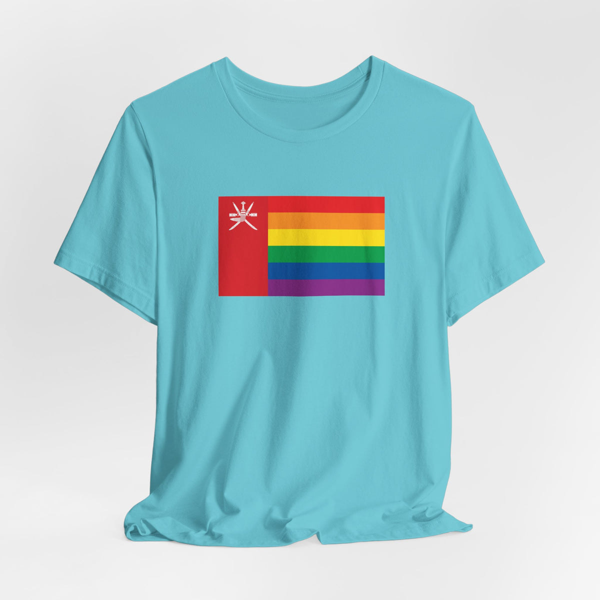 Oman Rainbow Pride Flag T-shirt, Several Color Options