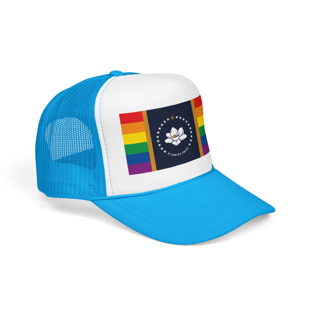 Mississippi Rainbow Pride Flag "UNITED" Printed Foam Trucker Hat, Several Color Options