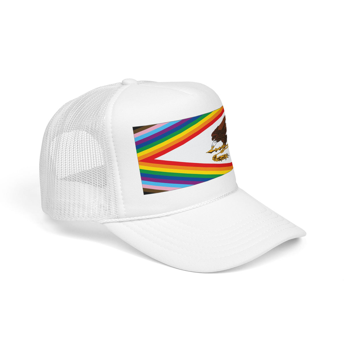 American Samoa Rainbow Pride Flag "UNITED" Printed Foam Trucker Hat, Several Color Options