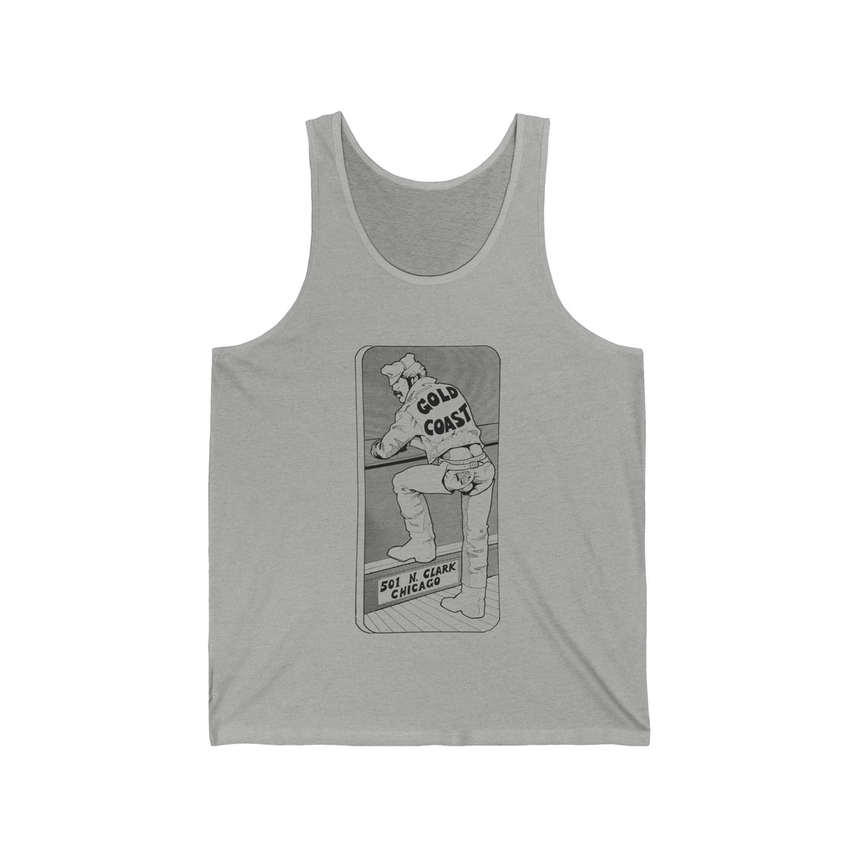 GOLD COAST Chaps Tank Top, Chicago Leather Bar Archive Design