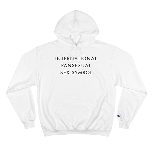 International Pansexual Sex Symbol Hoodie (Champion®) - White and Light Steel with Black Deco