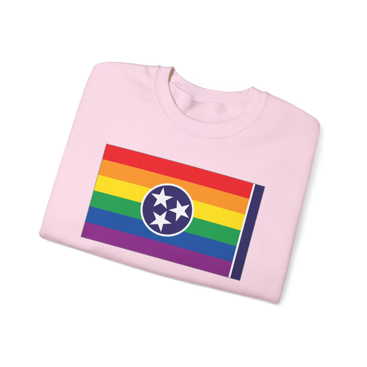 Tennessee Rainbow Pride Flag Unisex Crewneck Sweatshirt, White, Black or Light Pink