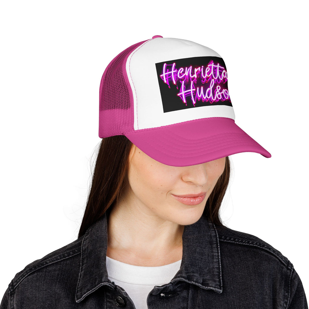 Neon Sign Trucker Cap, Black or Pink