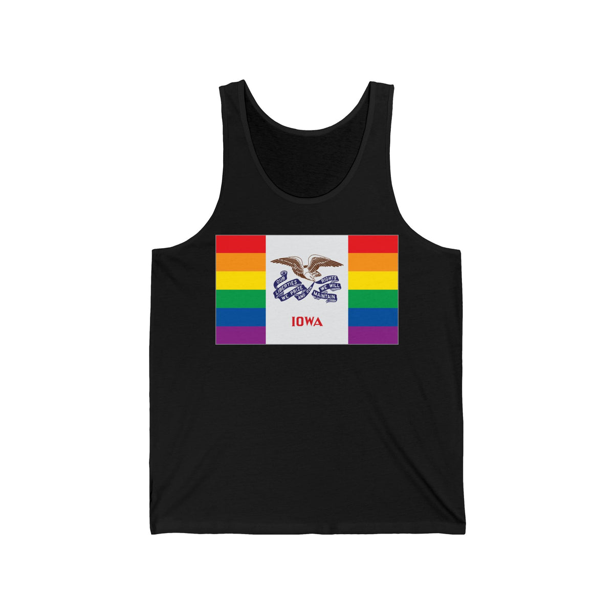Iowa Rainbow Pride Flag Jersey Tank