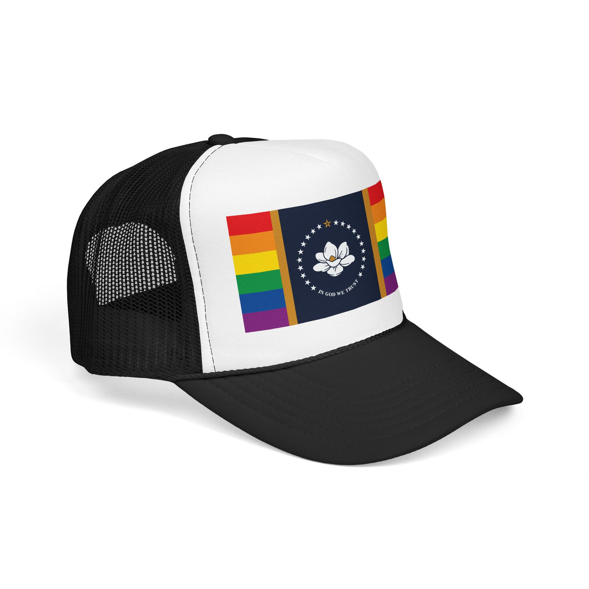 Mississippi Rainbow Pride Flag "UNITED" Printed Foam Trucker Hat, Several Color Options