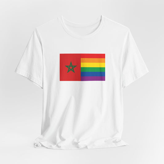 Morocco Rainbow Pride Flag T-shirt, Several Color Options